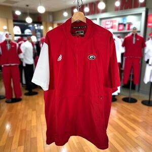 Adidas Georgia Bulldogs Men's 2XL Aeroready Red 1/2 Zip S/S Pullover Stadium